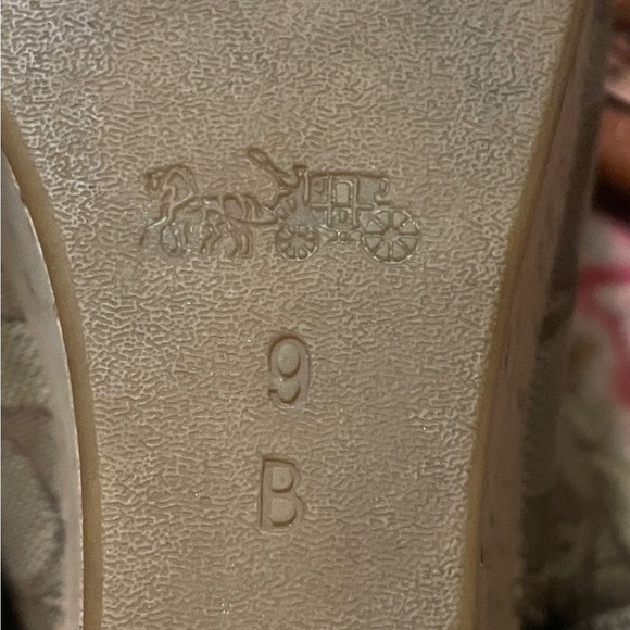 COACH Ferry Khaki Signature Canvas Open Toe Cork Platform Wedge Sandals - Picture 5 of 9